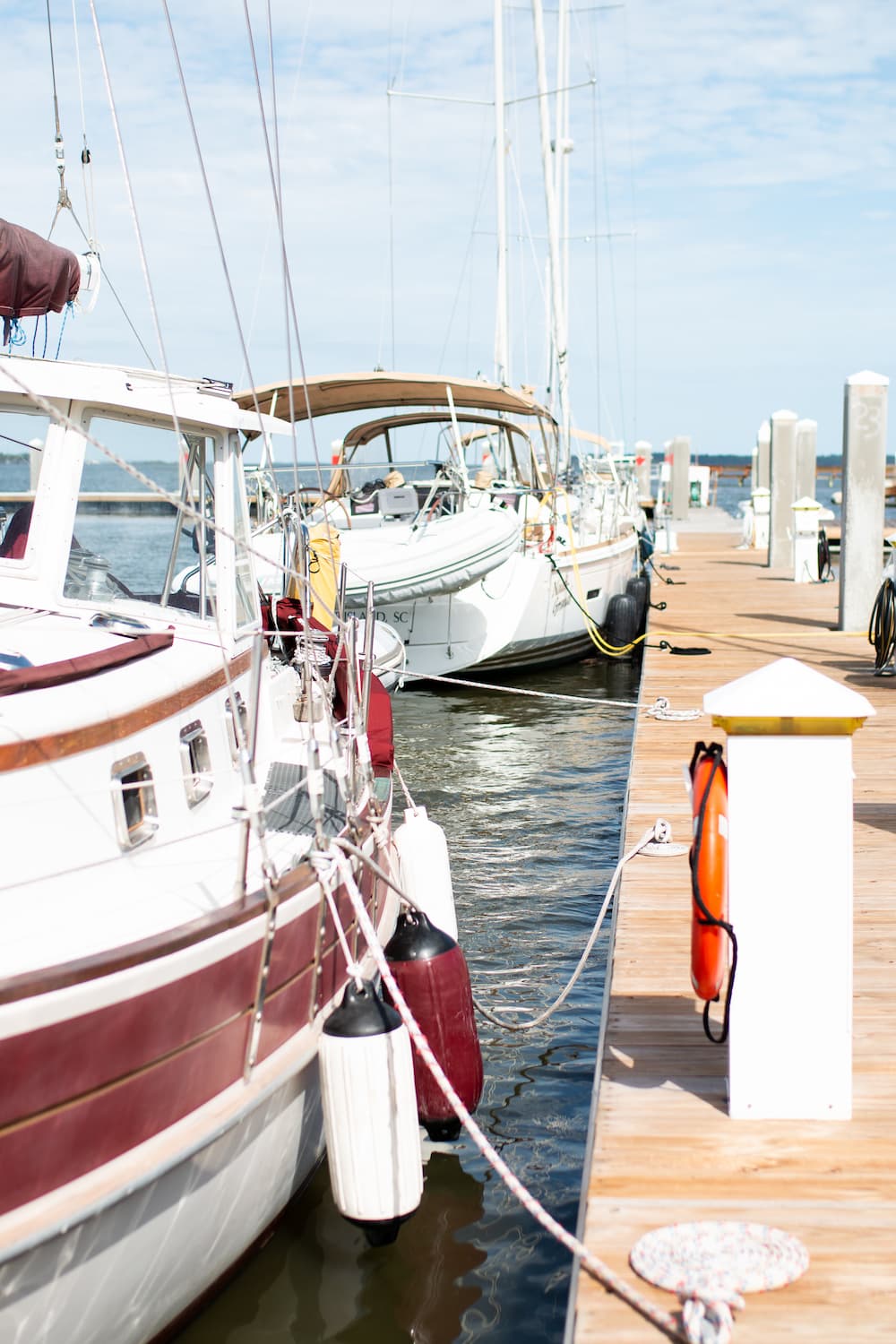 Boots docked to the boardwalk